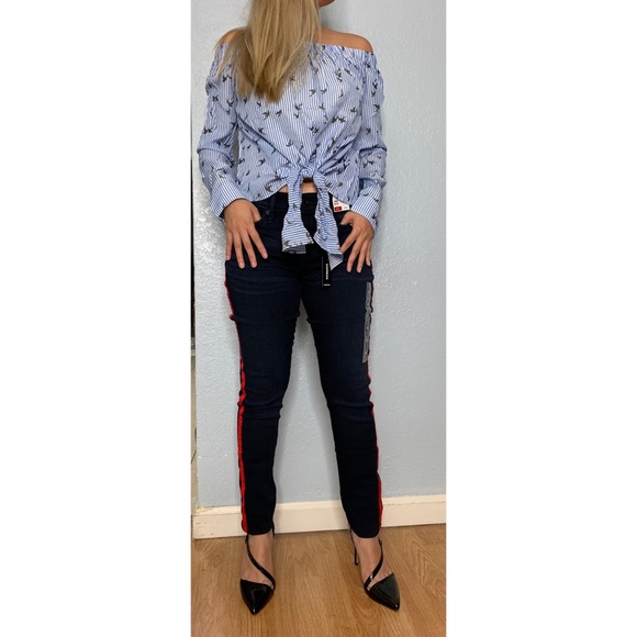 Express red stripe jeans - Picture 2 of 5